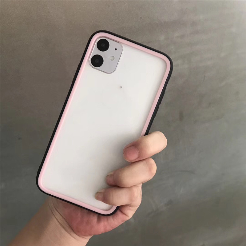 Pare-chocs antichoc en silicone souple Silm pour iPhone 11 protecteur complet étui pour téléphone cadre pour iPhone 11 Pro Max étui housse pare-chocs: ForiPhone 11 Pro Max / Rose