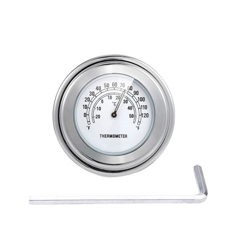 Fietsstuur Klok Mount Thermometer, 22-25mm Waterdicht Motorfiets Stuur Mount Temp Thermometer Accessoires(zwart