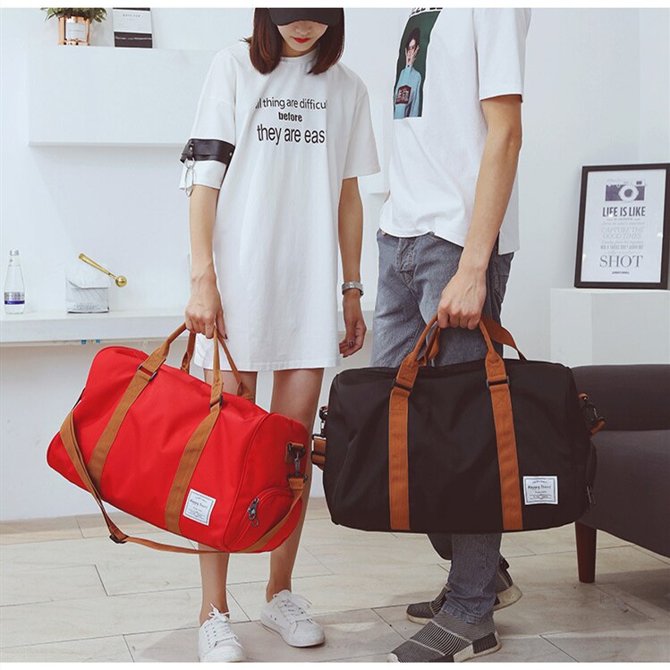 MOLLYGAN-Bolso de lona de gran capacidad para hombre y mujer, bolsa deportiva de viaje con compartimento para zapatos, para gimnasio