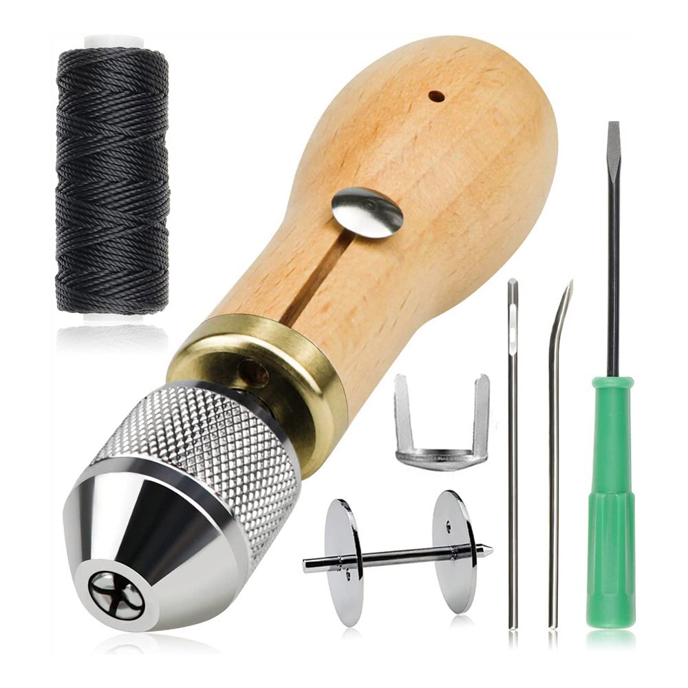 Leder NäHenne Ahle Gewinde Bausatz DIY Manuelle Nähmaschine Schnelle Hefter Leder Handwerk NäHenne Schuster Leinwand Reparatur Werkzeug: einstellen A
