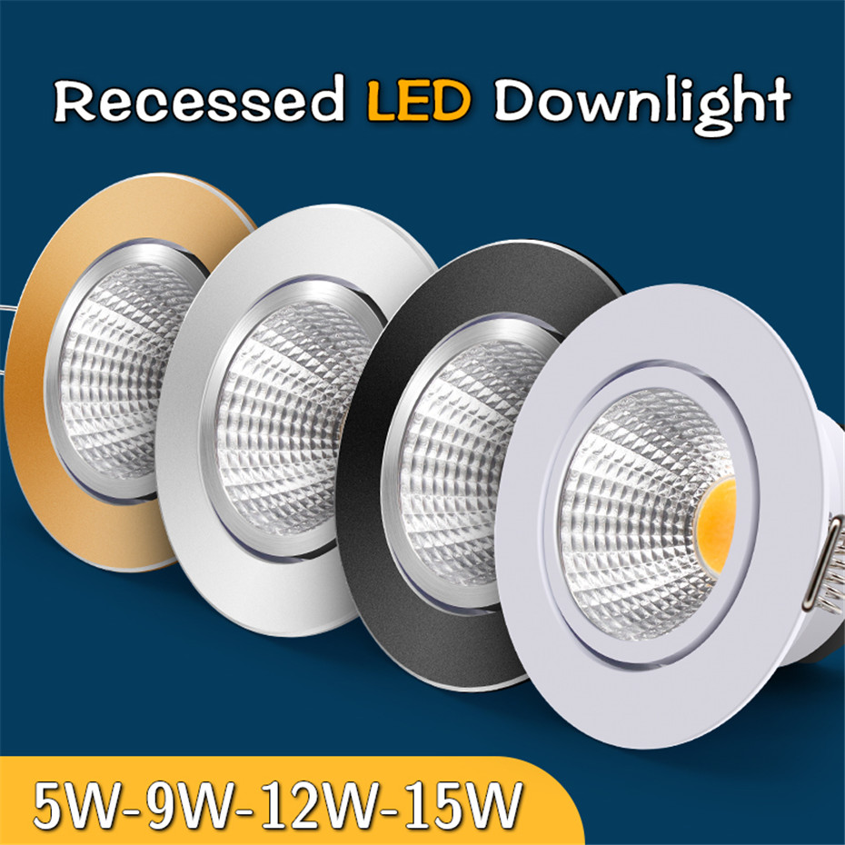 Dimbare innfelte led-downlights 10w stk . 12w led-spotlights til dekorasjon innendørs taklamper  ac 110v stk. 220v for innendørs led-spotlights