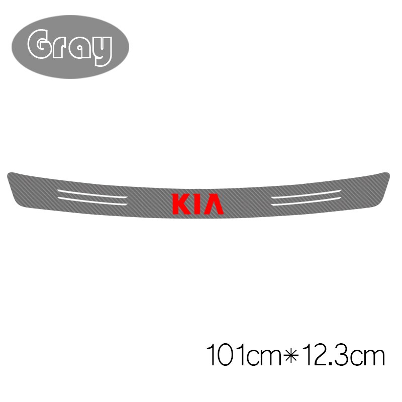 1 stk auto styling bagkofanger beskyttelse kulfiber mærkat til kia rio ceed sportage cerato soul sorento  k2 k5 tilbehør: 101 cm x 12.3cm grå
