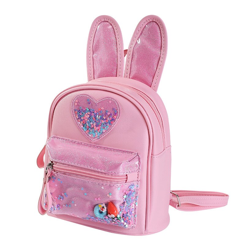 Mini Mochila escolar para niñas pequeñas, bolso escolar de conejo brillante, Kawaii, para la vuelta al colegio