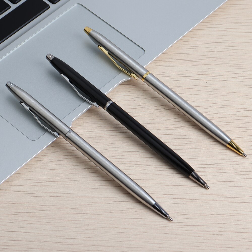 2/11/20/Stck Kugelschreiber Stahl Rotierenden Metall kugelschreiber Kommerziellen Kugelschreiber Für Schule Büro schreibwaren Tinte Schwarz Blau