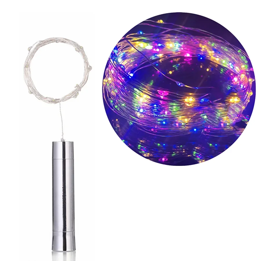 1/2/3M LED botella de vino corcho luz estrellada cadena batería fuente de alimentación para Festival decoración navideña alambre de cobre luz nocturna: RGB / 300 W