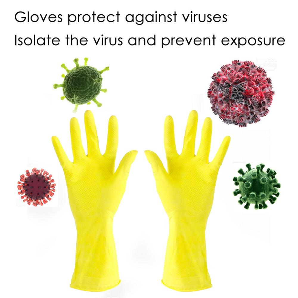 Guantes largos de goma para limpieza de platos, guantes de mano para el hogar, utensilios para el baño, Q3