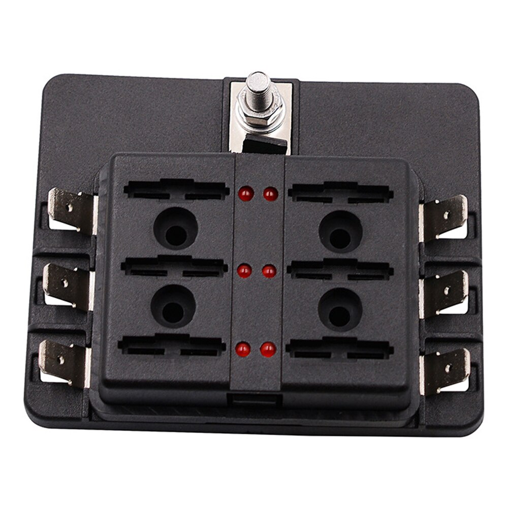 6 Way Blade Fuse Holder Box Auto Block Case With Screw Nut Terminal For 12-32V Car Truck Vehicle Marine Boat Motorhome
