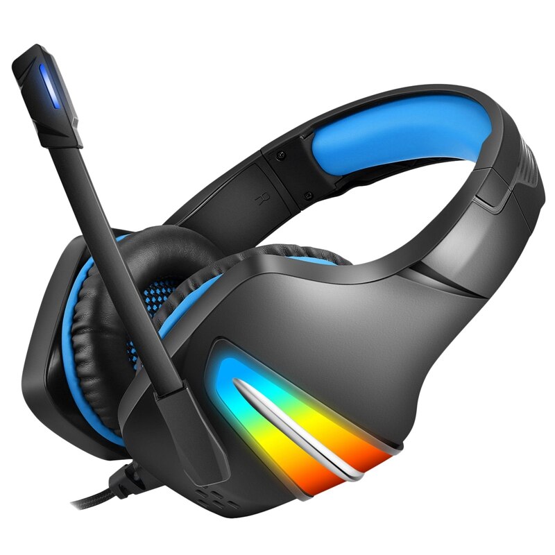 J6 Gaming Headset with Mic and Noise Cancellation Headphone Gaming with Led Light for Phone,Laptop,PS4,PS5,PC,: Black   Blue