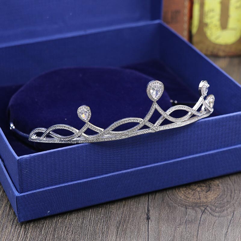 Hochzeitshaarschmuck der marke rot Bäume: funkelnde aaa-zirkonia-brautkronen und -Diademe (diademe, couronne, mariage)
