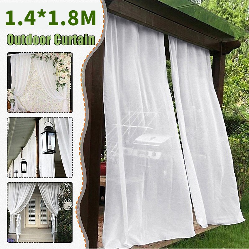 1,4X1,8 M 2 Stück von fest-Farbe Tragen Stange Blick Vorhang Geeignet für Garten Party draussen Veranda weiß Vorhang: Ursprünglich Titel