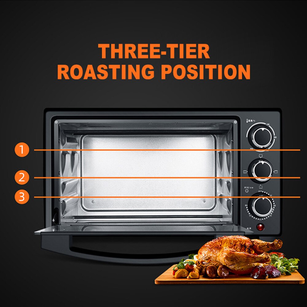 Mini four électrique domestique multifonction, 23 l, pour la cuisson automatique des gâteaux, grande capacité