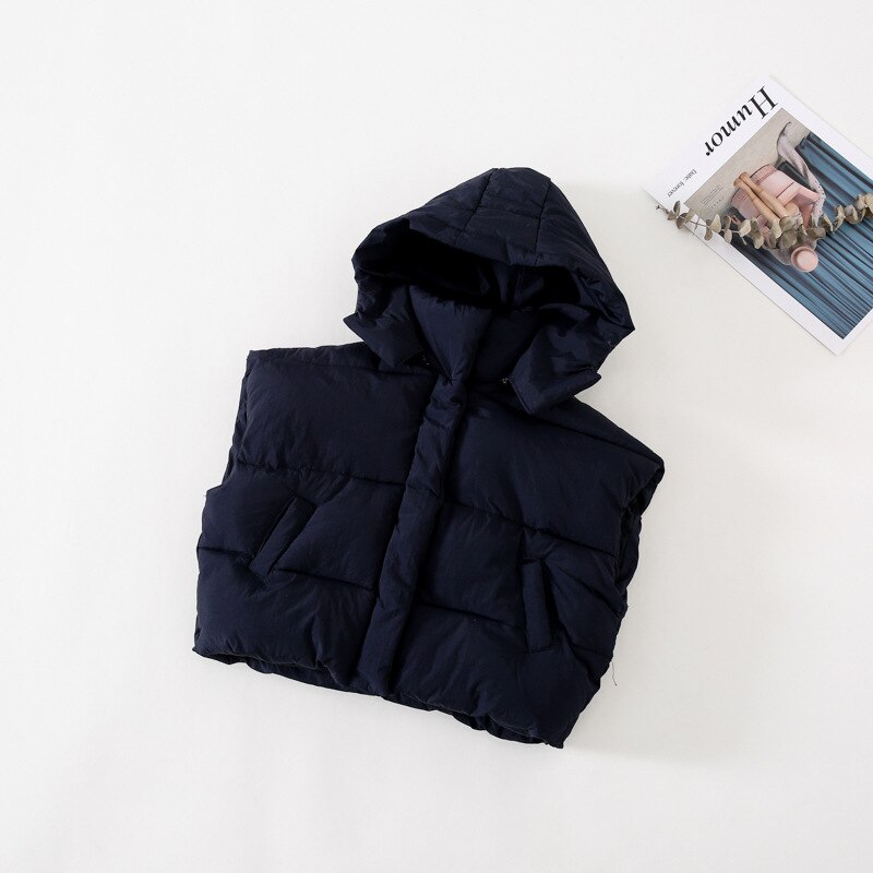 Winter Neue Koreanische Ausführung Hand Gestopft Baumwolle Mit Kapuze Jacke Warme Verdickt Weste für niedlichen Baby Jungen und Mädchen: Schwarz / 3T