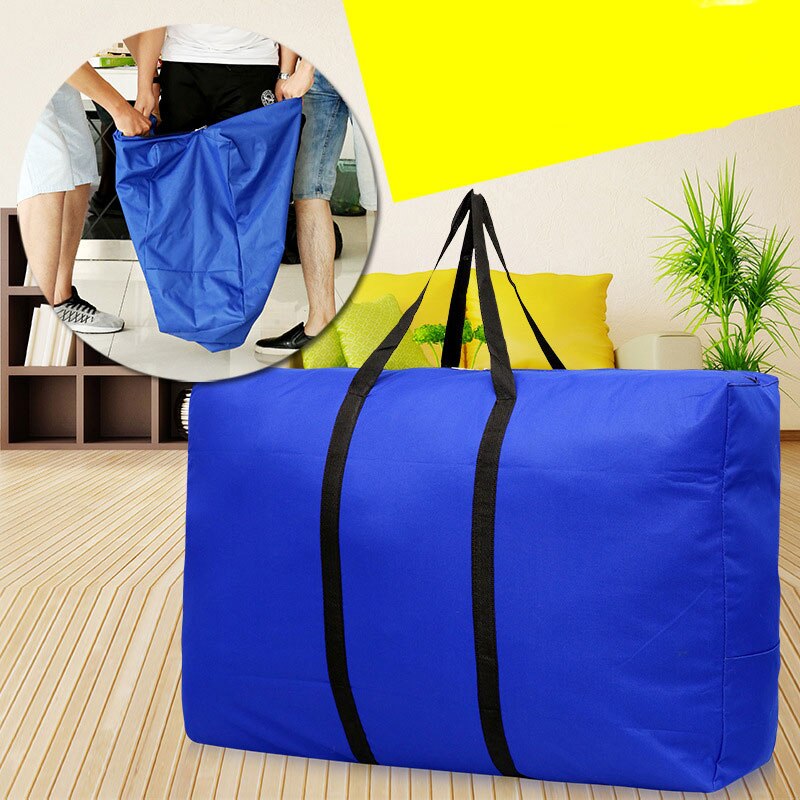 Wasserdichte Tragbare Große Kapazität Decke Tasche robust ziehen um Tasche Oxford Tuch Dicke extra Große Leinwand gewebte Tasche 75*48*28CM