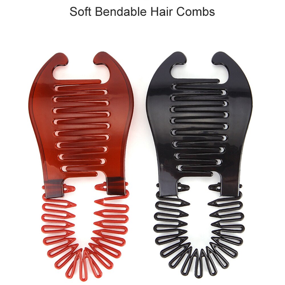 Peigne à poignée pour cheveux, 2 pièces, tressé, outil de coiffure, pinces de coupe, permanente, teinture, outils de coiffure