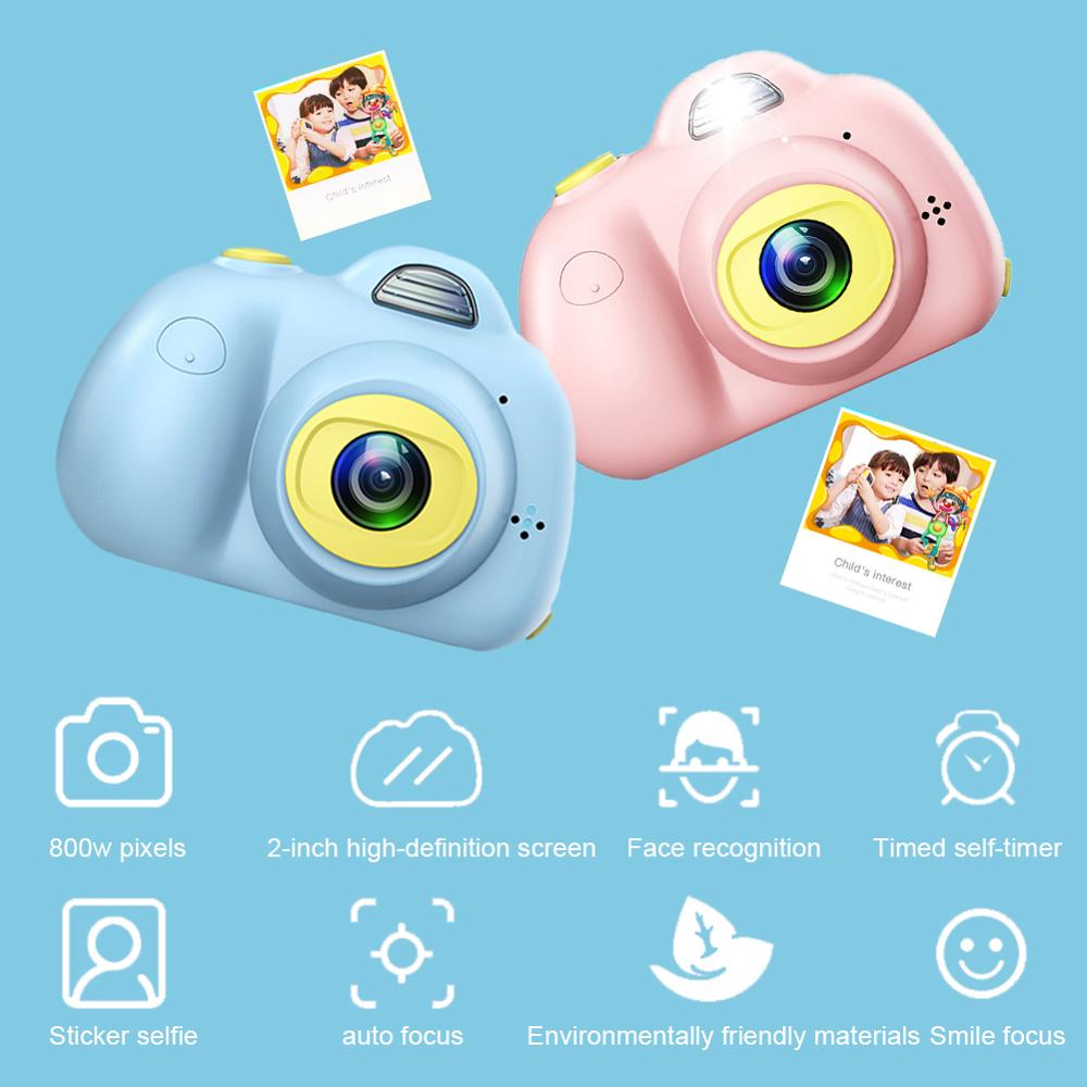 8.0MP double enfants caméra 2.0 "LCD écran enfants appareil photo numérique mignon anniversaire/noël Full HD 1080P Mini étude jouet caméras