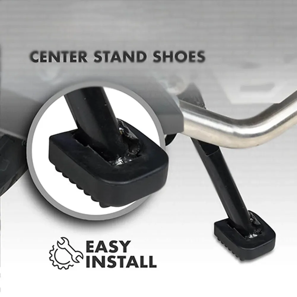 1 stks Zwart Rubber Motorcycle Stand Pad Motorcycle Side Stand Kickstand Voet Extension Ondersteuning Voet Pad Base Motorcycle Accessoire