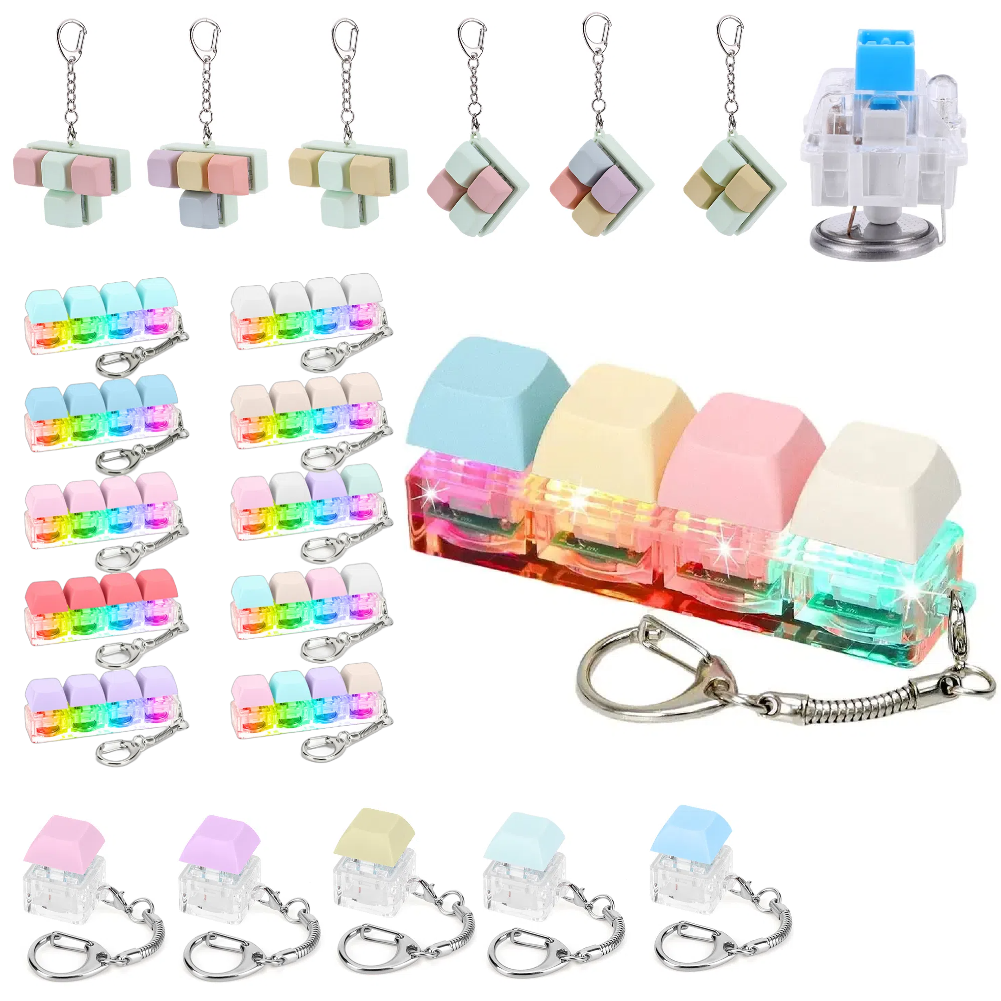 Finger Keyboard Fidget Toys, 4 prédire Keyboard ClUnicef Toy, Decompress Fingertip Keychain, Finger Calming Toy, Souligné Instituts