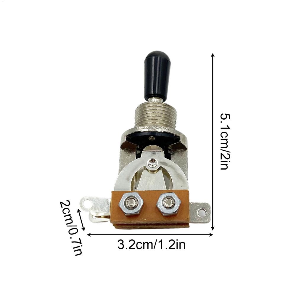 Selettore pickup a 3 vie corto e dritto per chitarra con cappuccio in ottone compatibile con Gibson Les Paul LP SG Chitarra Elettrica: nero