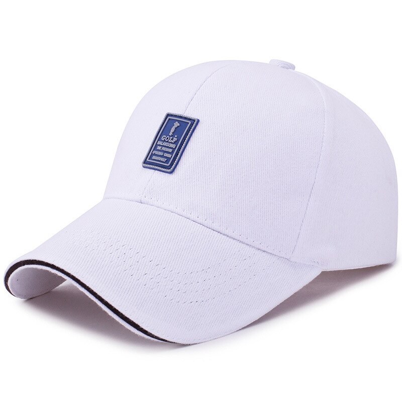 Mannen Verstelbare Baseball Cap Casual Leisure Hoeden Mode Jongen Snapback Hoed Caps: Golf Label - White