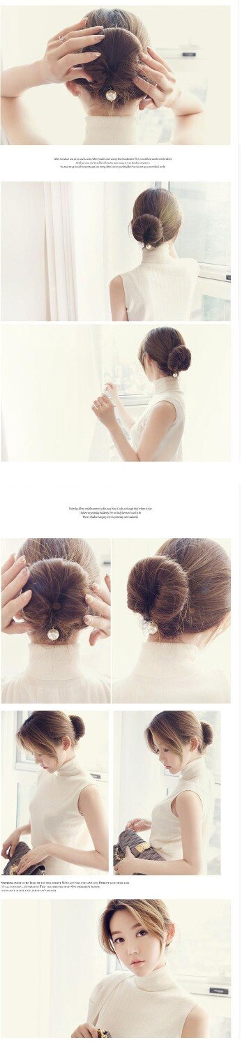 Estilo coreano, moño con perla a la , pasador, accesorios para el cabello, herramientas de estilismo para el cabello para mujeres