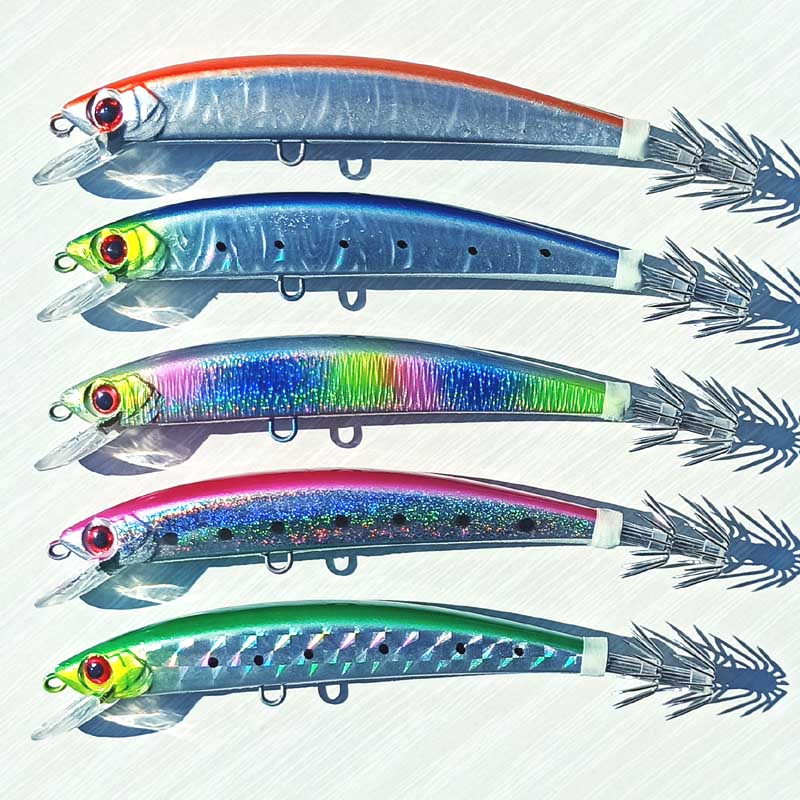 5 stks 14 cm/23g zinkende octopus jig inktvis jigs vissen inktvis lokt Harde vissen lokken sterke vishaak
