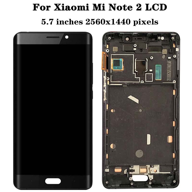 100% Original For XIAOMI Mi Note 2 LCD Display 10 point Touch Screen Digitizer With Frame For Xiaomi Note 2 Mi Note 2 201521 LCD