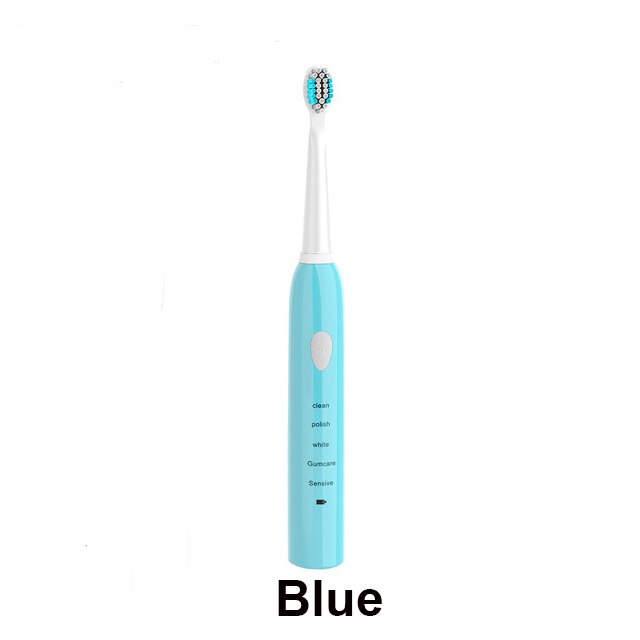 Electric Toothbrush Rechargeable 5 Modes Sonic Toothbrush with 4 Brush Head Waterproof Timer Tooth Brush Whitening For All: Single 1 Blue