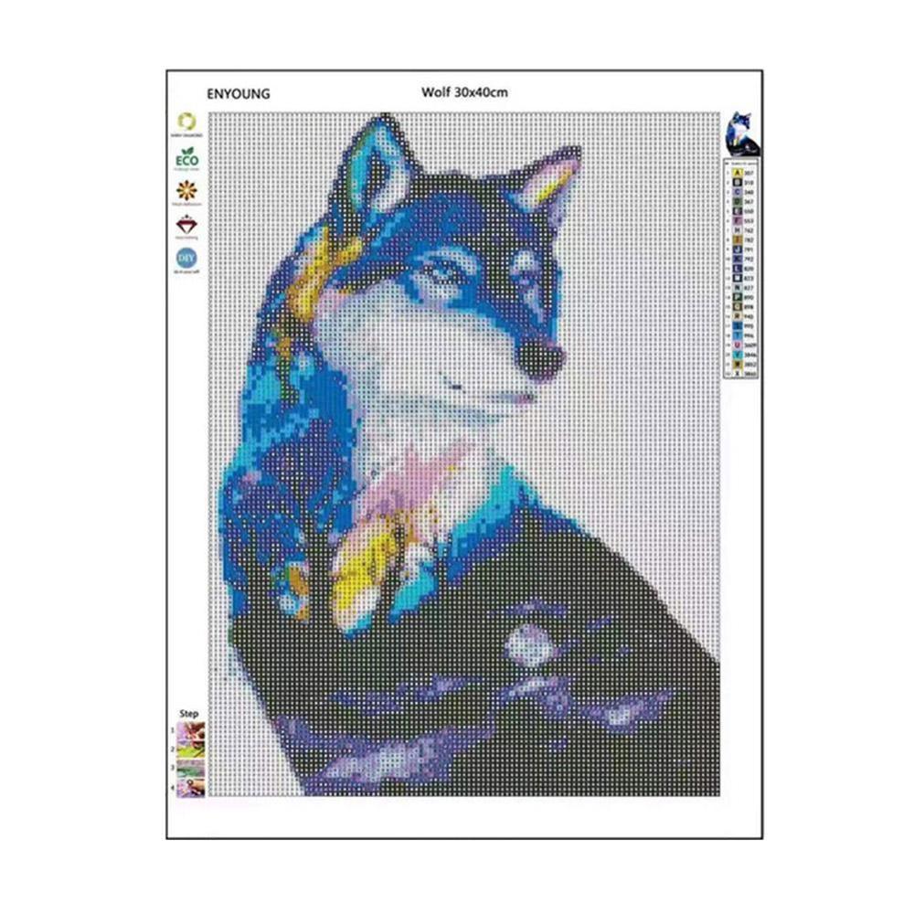 Diamond Painting Full Square/Round Lone Wolf Diamond Mosaic Art Wall Series Embroidery Animals Diamond Handicraft Crys O3Q3