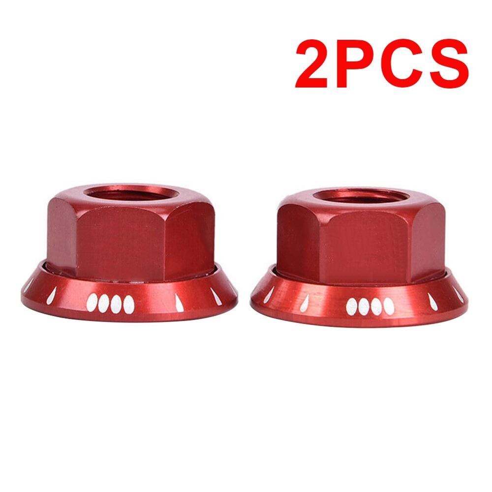 2Pcs Aluminum Bicycle Hub Nut M10 Fixed Gear Road Bolt ultralight,high intensity and rust resistance: Red