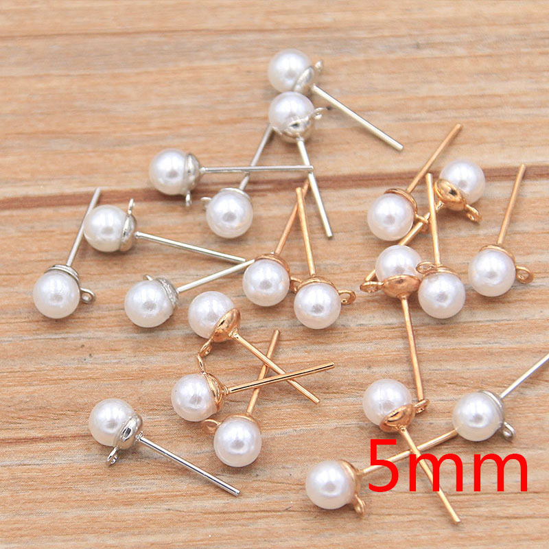 50 Stuks 2 Kleur DIY Imitatie Parel Oorbellen Bevindingen Met Baksteen Sluitingen Sieraden Maken Accessoires Ijzeren Haak Slangetje Handgemaakte: Blauw