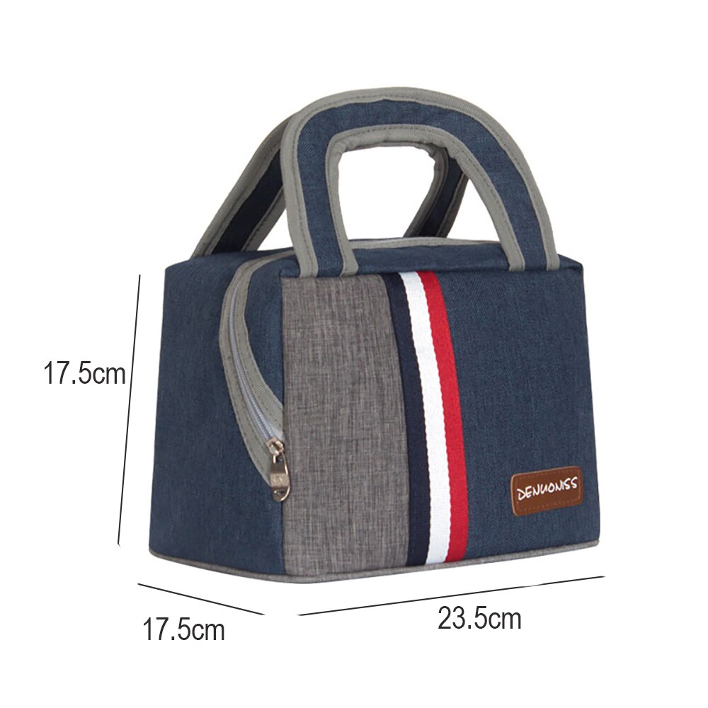 Geïsoleerde lunchtas, koeltas met matte waterdichte stof, wijd open handtas, draagbaar voor vrouwen en studenten op school.
