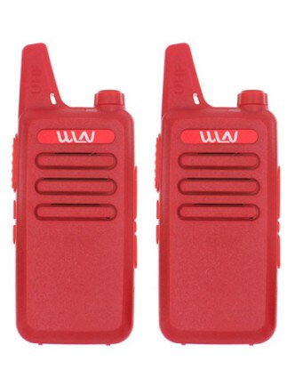 2Pcs Wln KD-C1 Walkie Talkie 400-470 Mhz 5W Power 16 Kanaals Kaili Mini Handheld transceiver C1 Draagbare Twee Manier Radio: 2 pcs red / EURO