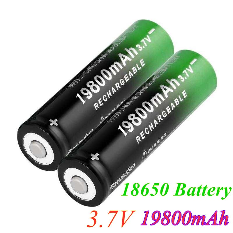 2-50 Stuks 18650 3.7V 19800Mah Li-Ion Batterij Oplaadbare Lithium Batterijen Voor Zaklamp Koplamp Elektronische Speelgoed