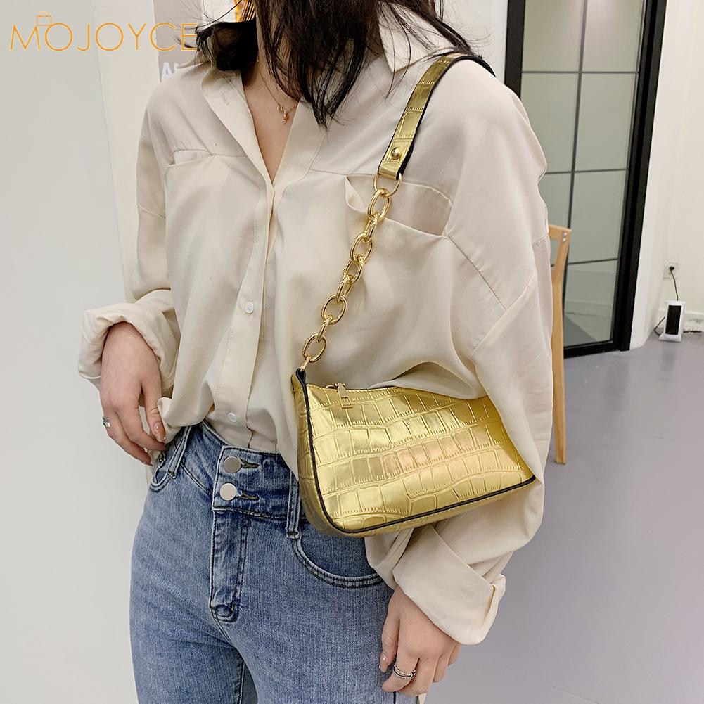 Vrouwen Alligator Patroon Schouder Onderarm Zakken Rits Pu Lederen Portemonnees