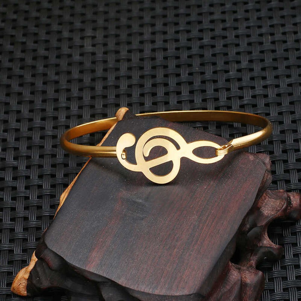 Edelstahl Damen Armbinde Gold sehr klein Musik Hinweis Armbinde Frauen Seil Perlen Kristall Schmuck Paar Zubehör