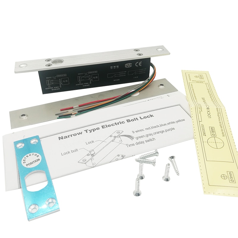 DC 12V NO NC Mortise Door Lock Fail Safe fail Secure Narrow Electric Bolt Lock