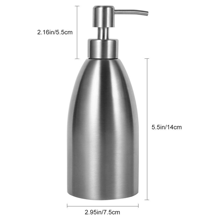 500ml Stainless Steel Soap Dispenser Kitchen Sink Faucet Bathroom Shampoo Box Soap Container