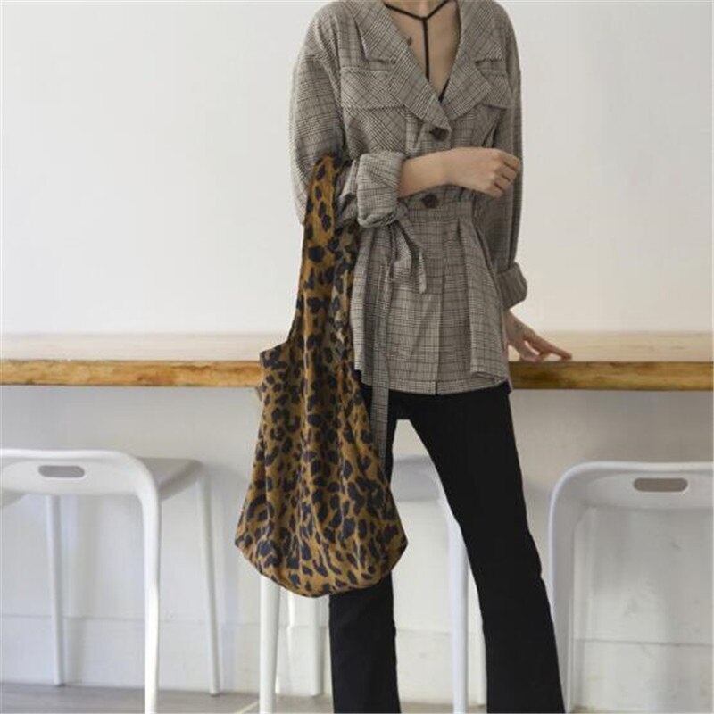 Delle Donne di modo Del Leopardo shopping Borsa cartella casuale Tote Femminile BagLarge Capacità Eco Borse Delle Signore casuale Tote Della Spalla
