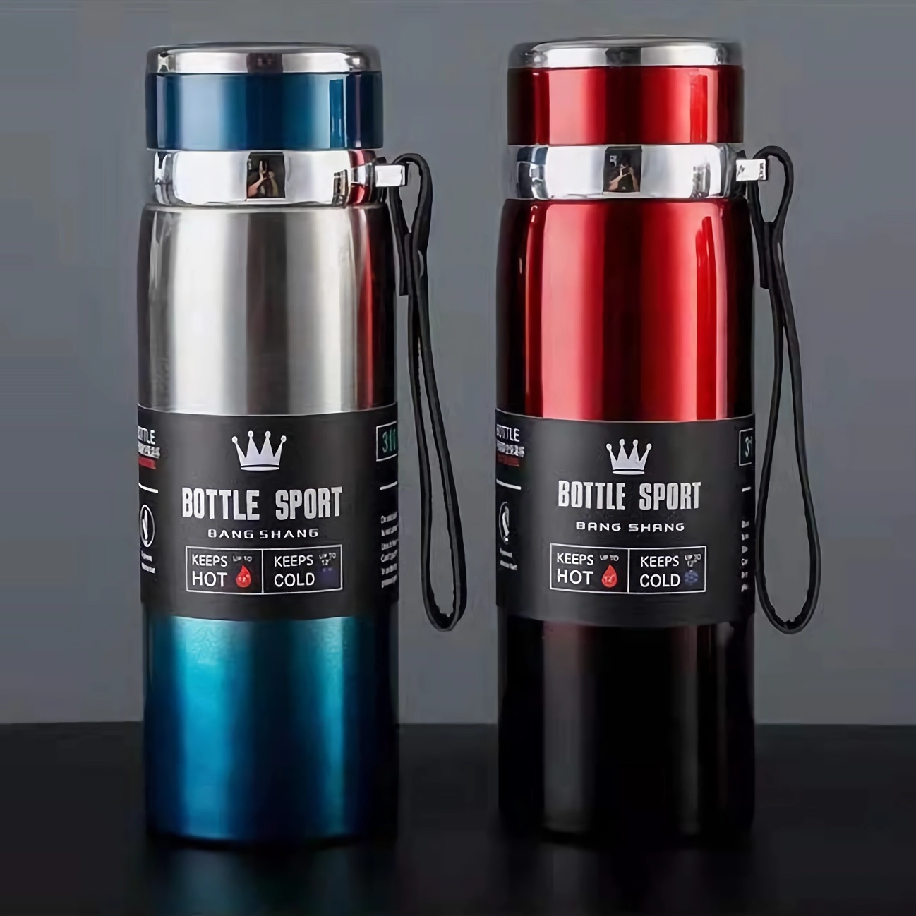 1l termosflaskor för att hålla kallt och vattenflaska termos för vatten, te och kaffe, termosflaska i rostfritt stål