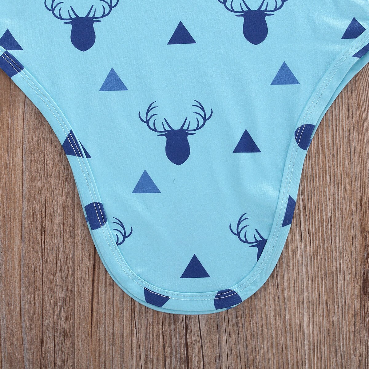 Pudcoco Kleinkind Baby Mädchen Nachtwäsche 2Stck einstellen Blau Langarm Elch Dreieck Druck Schlafsack + Stirnband Neugeborenen 0-6M