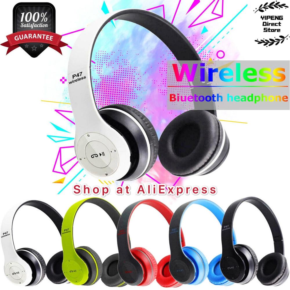 P47 langattomat kuulokkeet hifi stereo taitettava bluetooth-kuuloke mikrofonilla tuella sd-kortti  ps4 älypuhelimen tablet-kannettavalle