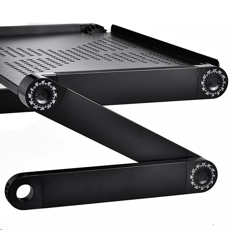 Justerbar aluminium bærbar skrivebord ergonomisk bærbar tv seng lapdesk bakke pc bordstativ notesbog bord skrivebordstativ med musemåtte