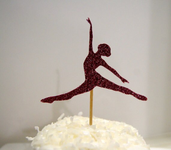 Glitter Balletdanser Cupcake Toppers meisjes verjaardagsfeestje Huwelijksvrijgezellenfeest Engagement Hens Night Party voedsel picks24pcs