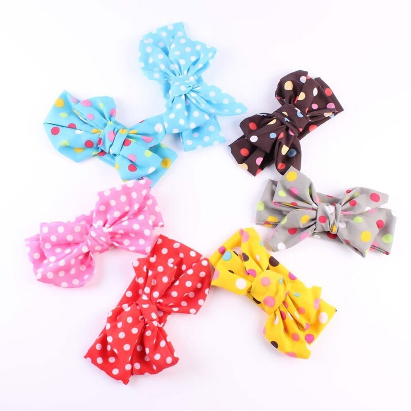 Charm Baby Haar Zubehör Bowknot Dot Drucken Bunte Baumwolle Hairband Stirnband Headwear 7 Stil