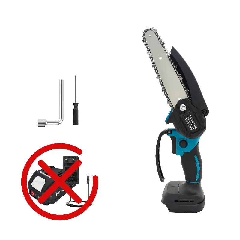 6 tums borstlös mini elektrisk kedjesåg sladdlös handhållen träsågningsmaskin motorsåg för makita 18v batteri (utan batteri): Default Title