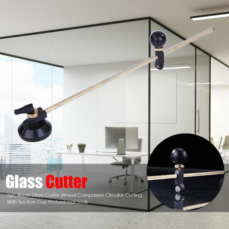 Duurzaam Glas Cutter Draagbare 1 Pc 40 Cm Glas Snijders Wiel Kompassen Circulaire Snijden Met Zuignap Professionele Tools
