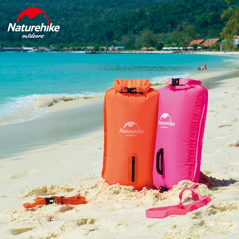 Naturehike-bolsa inflable de flotación para natación, boya salvavidas para piscina, bolsa impermeable seca para natación a la deriva, rosa y naranja