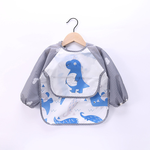 Baby Long Sleeved Bibs Children Toddler Bibs Art Crafts Waterproof Mealtime Protection Washable Easy Clean Smock for Kid: E