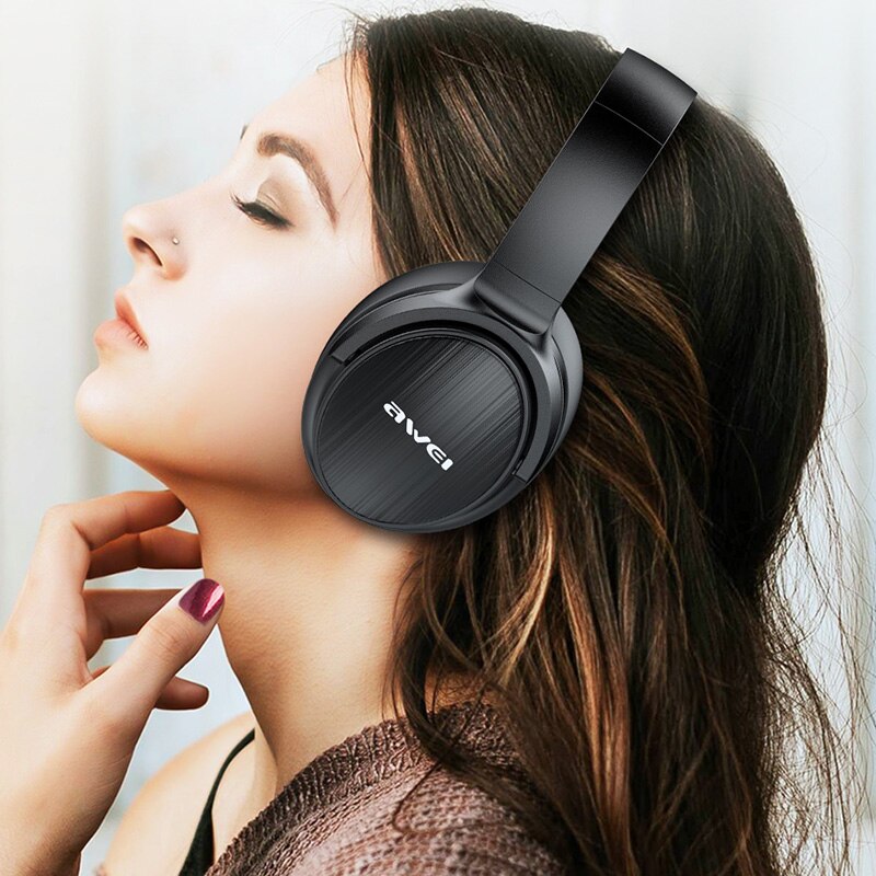 AWEI A780BL Draadloze Bluetooth V5.0 Hoofdtelefoon Opvouwbaar Oordopjes Gaming Stereo Super Bass 40mm Driver Video Hoofdtelefoon Met Mic