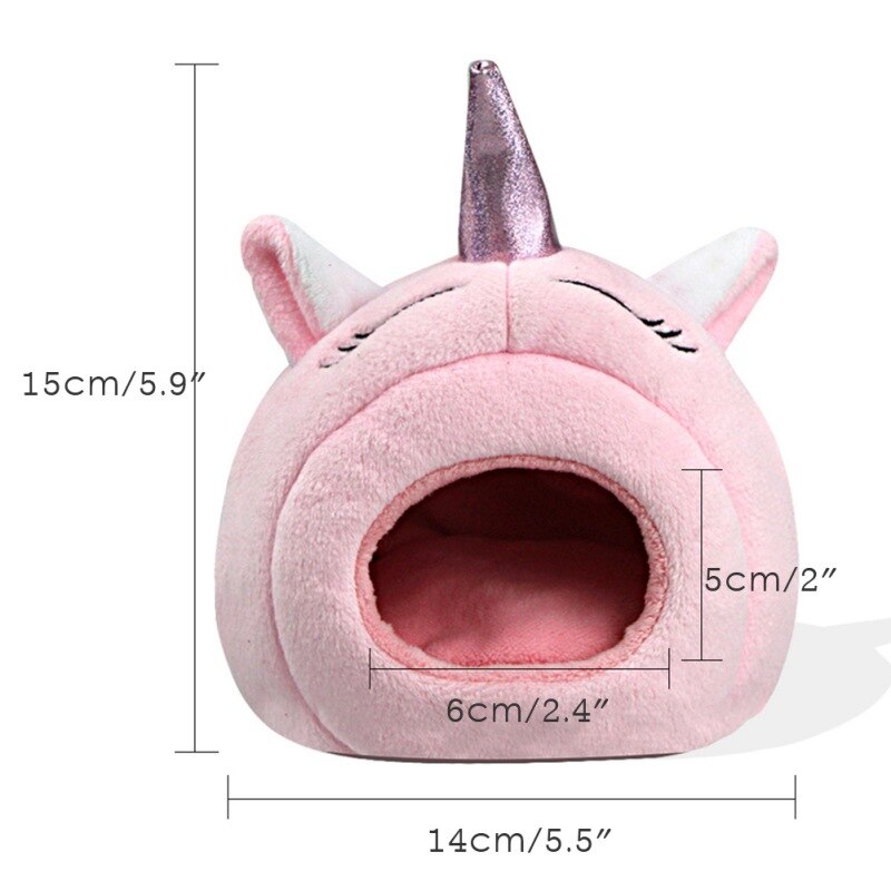 Maison Hamster cochon d&#39;inde doux motif licorne mignon nid d&#39;animal de compagnie, petit Animal, nid d&#39;hiver pour rongeur Chinchilla Rat hérisson